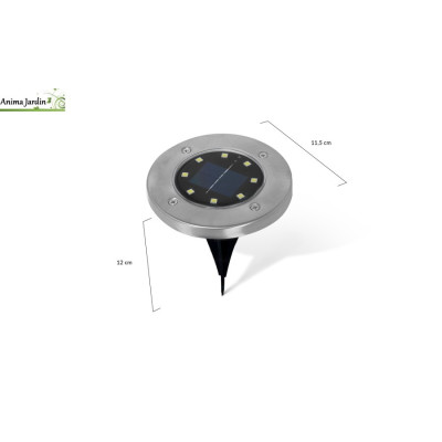 Lot de 10 balises solaire ronde, éclairage extérieur Lisa
