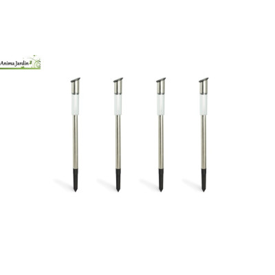 Lot de 4 bornes solaire, éclairage extérieur, Stick
