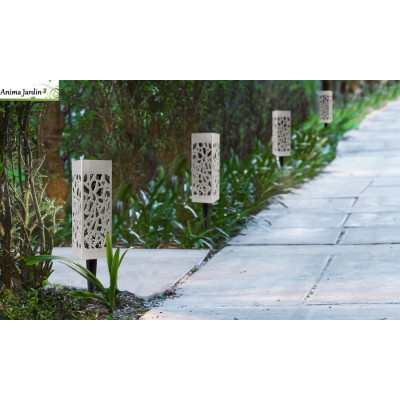 Lot de 4 lampes solaire, éclairage extérieur, Mona Silver