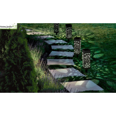 Lot de 4 lampes solaire, éclairage extérieur, Mona Silver