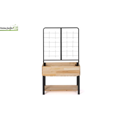 Jardinière sur pied en bois avec treillis, Malone