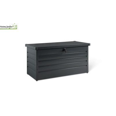 Coffre de rangement en métal 350L gris anthracite, rangement extérieur