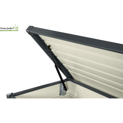 Coffre de rangement en métal 350L gris anthracite, rangement extérieur