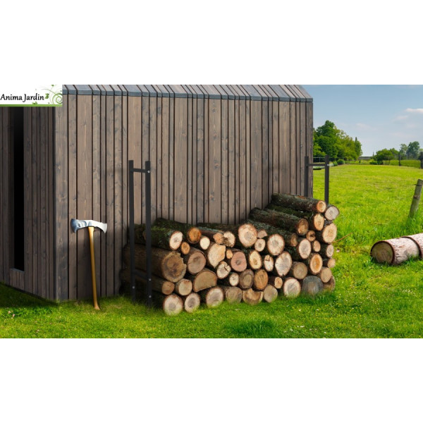 Serre bois extensible V2 en acier noir, Range bûche