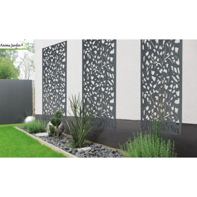 Panneau décoratif universel Flora en métal gris, 50x150 cm