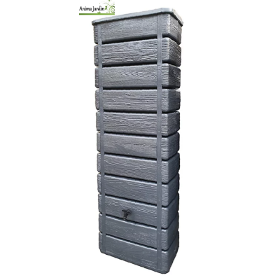 Récupérateur d'eau de pluie imitation bois anthracite, 300 L, Wood