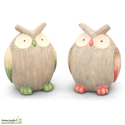 Hibou Medium, H.15 cm, animal en céramique, décoration extérieure