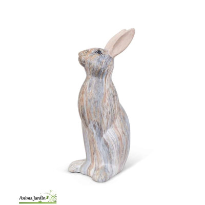 Lapin Marbre, H.29 cm, animal en céramique, décoration extérieure