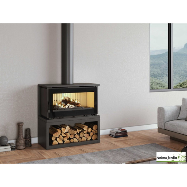 Poêle à bois avec bûcher, Double combustion, Cordoue II