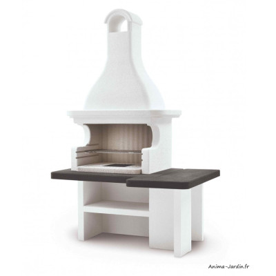 Barbecue en pierre, Mauritius, barbecue avec hotte et étagère, Palazzetti