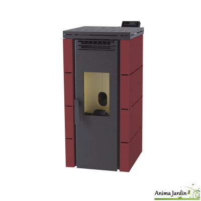 Poêle à pellets/granulés en acier à air frontal 9,8 KW, Almeria