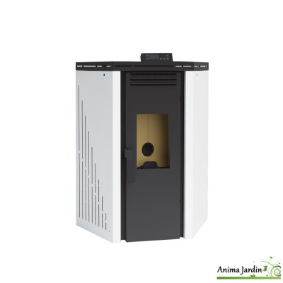 Poêle à pellets/granulés d'angle en acier à air frontal 9,8 kW, Bardalona