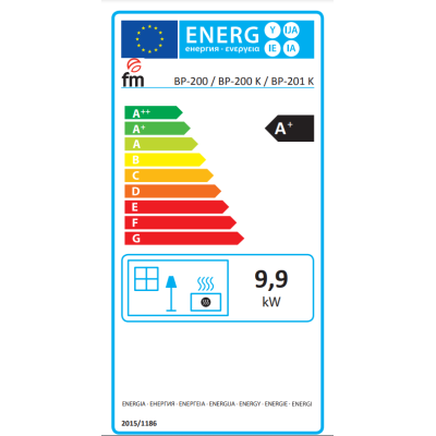Poêle à pellets/granulés en acier à air frontal 12 KW, Cuenca