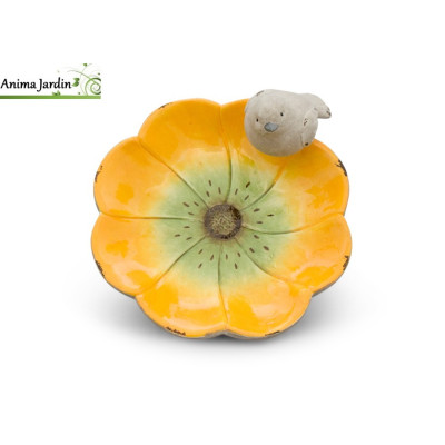 Bain/mangeoire pour oiseau en céramique, Forme Flower