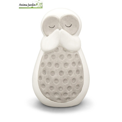 Lot de 3 hiboux de la sagesse H.14 cm, animal en céramique, décoration extérieure