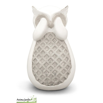 Lot de 3 hiboux de la sagesse H.14 cm, animal en céramique, décoration extérieure
