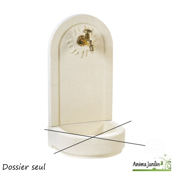 Dosseret seul pour Fontaine murale Soleil 600 en pierre reconstituée