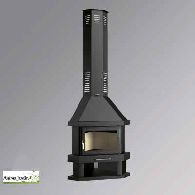 Cheminée au bois d'angle, Acier, 13,8 kW, Una