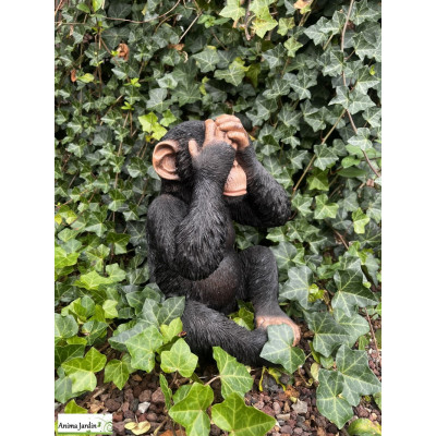 Singe en résine 32 cm, ne rien voir, déco de jardin, Riviera, achat, animal