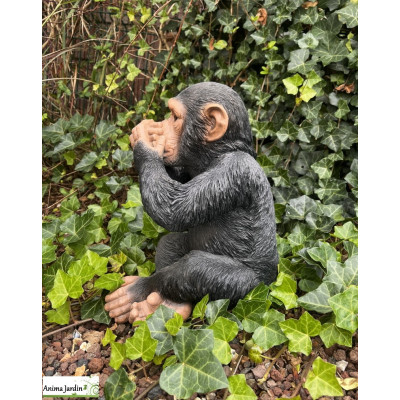 Singe en résine 31 cm, ne rien dire, déco de jardin, Riviera, achat, animal