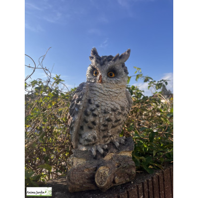 Hibou, H.34,5 cm, animal en polyrésine, décoration extérieure