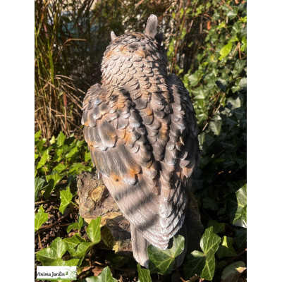 Hibou, H.34,5 cm, animal en polyrésine, décoration extérieure