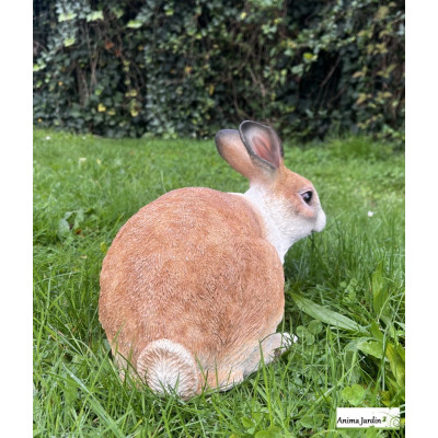 Lapin 30 cm résine, décoration extérieure, marron 2 tons, Riviera, pas cher