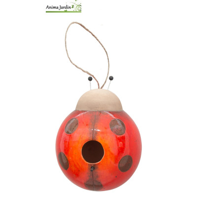 Nid d'oiseau en céramique Coccinelle, H.17 cm