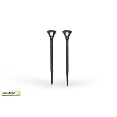 Lot de 2 bornes solaire 2 en 1, éclairage extérieur Lumina