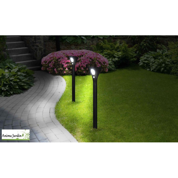 Lot de 2 bornes solaires 2 en 1, éclairage extérieur Lumina