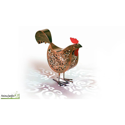 Lot de 2 poules en Métal, H.29 cm, Décoration extérieure