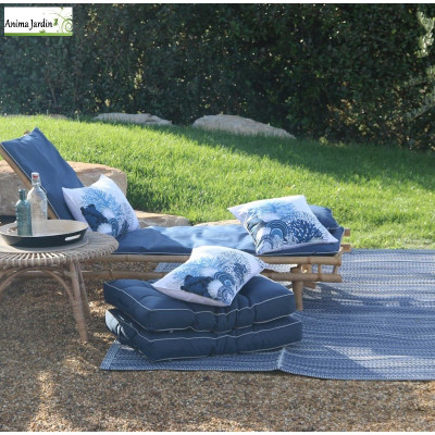 Coussin d'extérieur 45x45 cm Caraïbes, Motif Marine