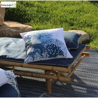 Coussin d'extérieur 45x45 cm Caraïbes, Motif Marine