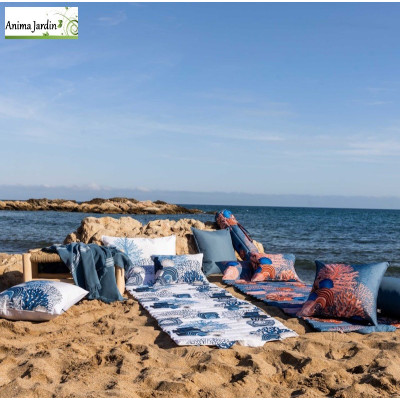 Matelas de plage Blue Stone, Bain de soleil Blue Stone, Motif Marine