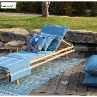 Matelas pour Bain de soleil / Transat, Juan Les Pins, Bleu uni