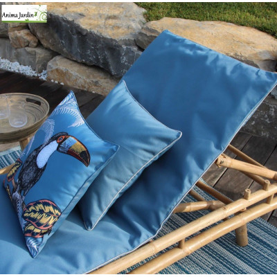 Matelas pour Bain de soleil / Transat, Juan Les Pins, Bleu uni