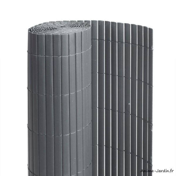 Canisse PVC, double face, anthracite, occultation 90 %