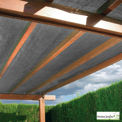 Brise-vue toile tissée anthracite, L.10 m, occultation 95 %