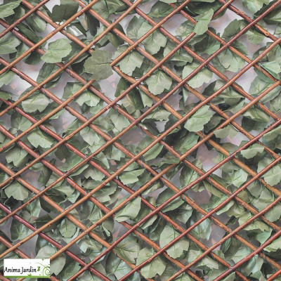 Treillis extensible en bois de saule, Imitation Feuilles de Lierre