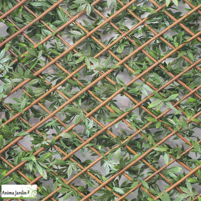 Treillis extensible en bois de saule, Imitation Vigne Vierge