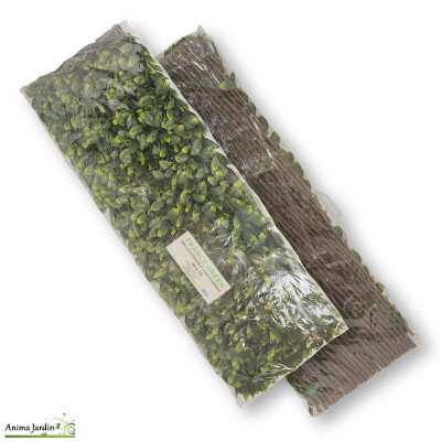 Treillis extensible en bois de saule, Imitation feuilles Laurier Amande