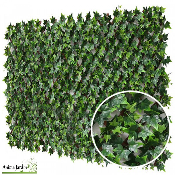 Treillis extensible en PVC, Imitation feuilles de lierre, 1,8x0,9 m