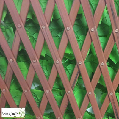 Treillis extensible en PVC, Imitation feuilles de rosier, 1,8x0,9 m