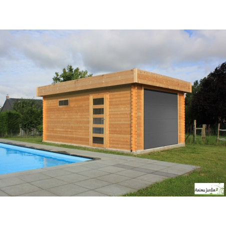 Garage bois, MODERNE, toit plat, 17m², Solid, achat/vente, pas cher