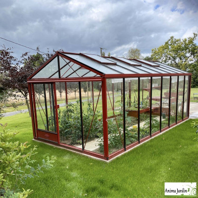 Serre de jardin Supra 3,15 en aluminium et verre trempé, Brut ou laqué