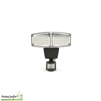 Projecteur 2 têtes LED solaire, éclairage extérieur, Oria