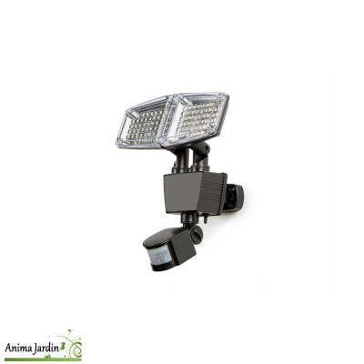 Projecteur 2 têtes LED solaire, éclairage extérieur, Oria