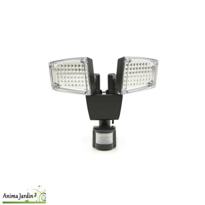 Projecteur 2 têtes LED solaire, éclairage extérieur, Oria