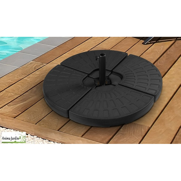 Dalle de parasol noir X4, Ø.48 cm, dalle à lester