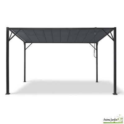 Pergola en acier gris 4x3 m, Lames orientales, Venice